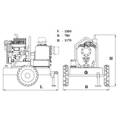 Дизельная мотопомпа VAR 4-159 MLD25 G10 TROLLEY Дизельная мотопомпа VAR 4-159 MLD25 G10 TROLLEY