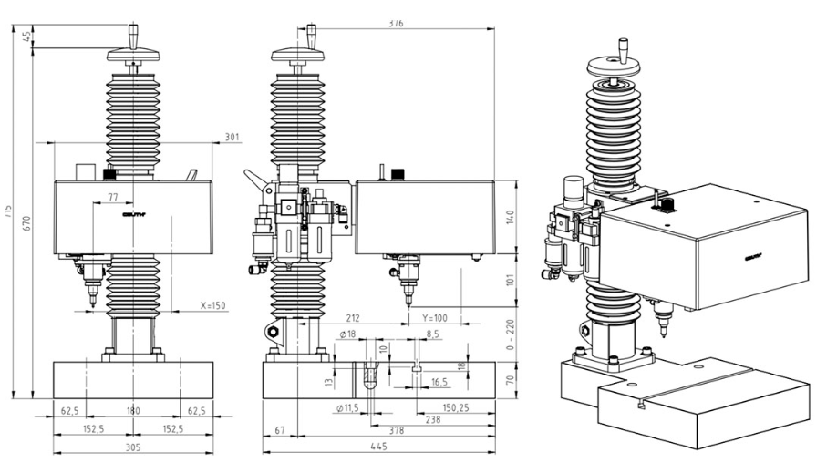 Чертёж COUTH Standard Dot Peen 150x100N